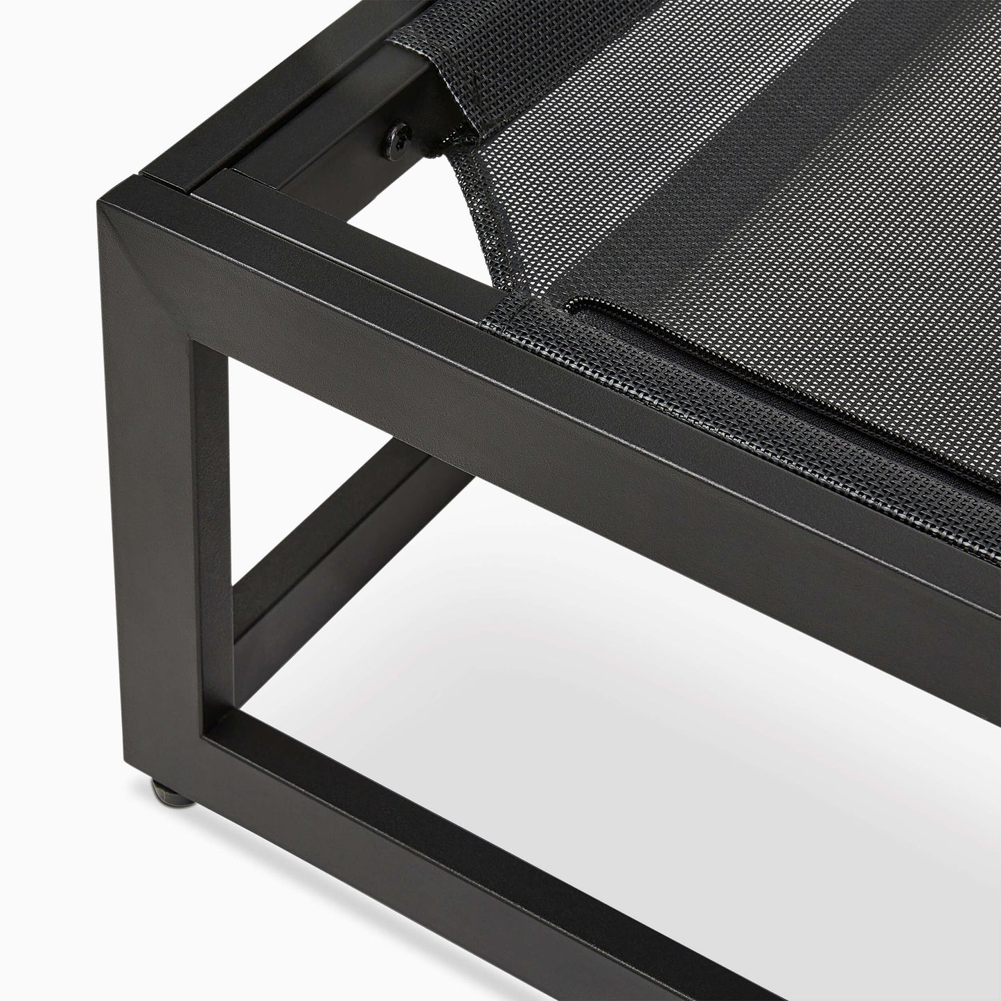 Swatch for the Fuzi Up Pup platform dog bed, a raised orthopedic dog bed with a metal frame in black, designed for use with or without the Sammy bolster dog bed, in three sizes and ideal for outdoor use.