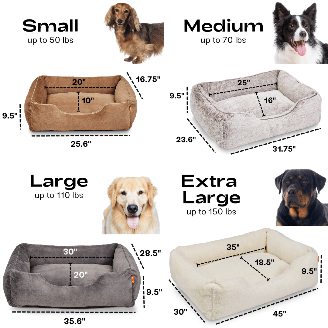 The Sammy Premium Bolster Dog Bed with Removable Cover Light Brown