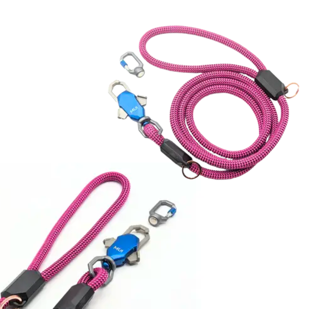 Magnetic Rope Dog Leash, Dual Magnet & Hook
