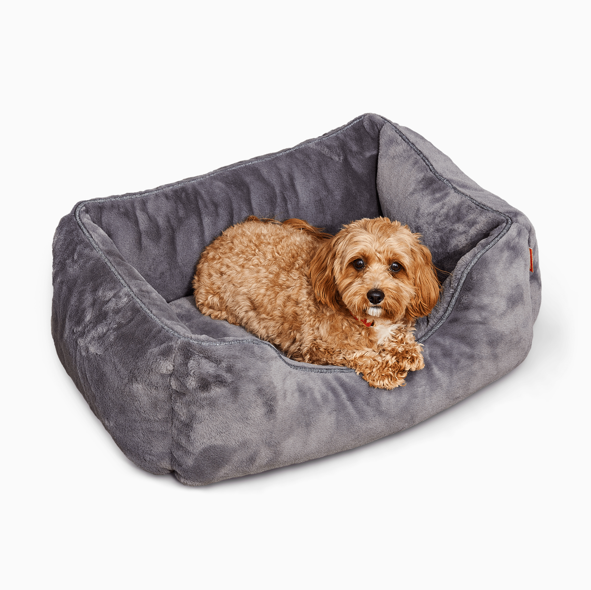 The Sammy Luxury Bolster Dog Bed with Removable Cover Dark Grey