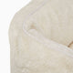 White swatch of Sammy bolster dog bed in a white faux fur by Fuzi, with a removable cover available in four beautiful colors and three sizes.